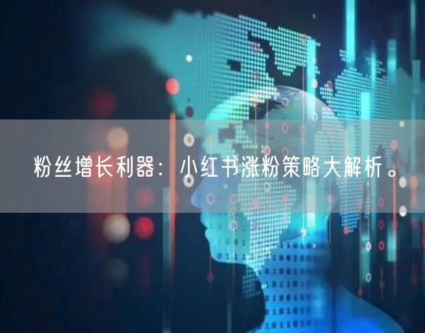 粉丝增长利器：小红书涨粉策略大解析。