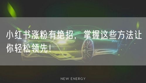 小红书涨粉有绝招，掌握这些方法让你轻松领先！